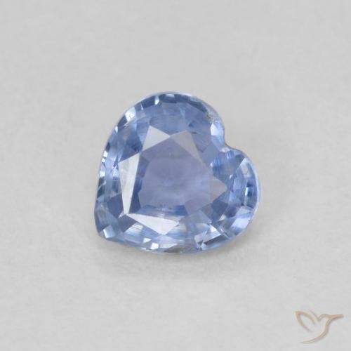 0.45ct Natural Pastel Azul Safira, Coração, VS