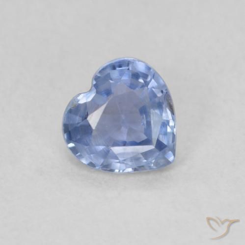 Safira Pastel Azul Natural 0.45ct, Coração, VS