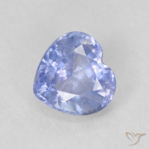 0.62ct Natural Azul púrpura claro Safira, Coração, VS