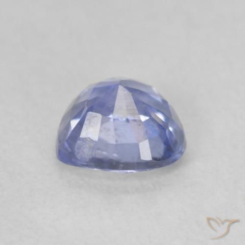 Safira Azul púrpura claro Natural 0.62ct, Coração, VS