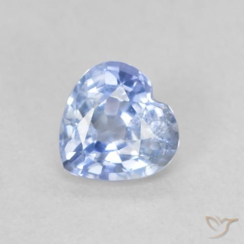 0.52ct Natural Pastel Azul Safira, Coração, VS