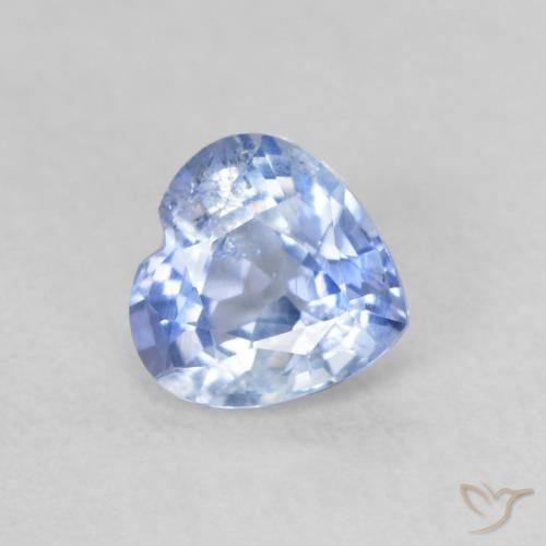 Safira Pastel Azul Natural 0.52ct, Coração, VS