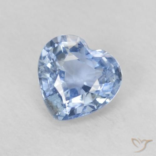 0.59ct Natural Azul bebê claro Safira, Coração, VS