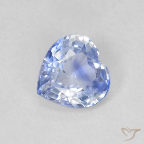 0.50ct Natural Azul arroxeado Safira, Coração, VS