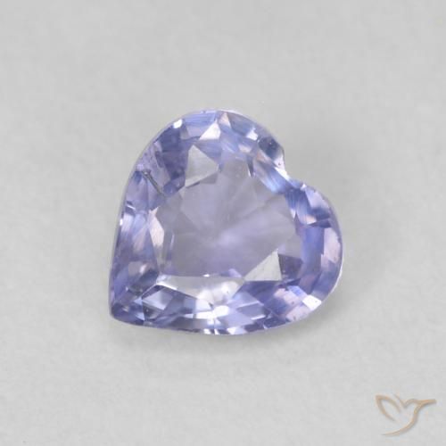 0.52ct Natural Azul claro Safira, Coração, VS