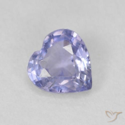 Safira Azul claro Natural 0.52ct, Coração, VS