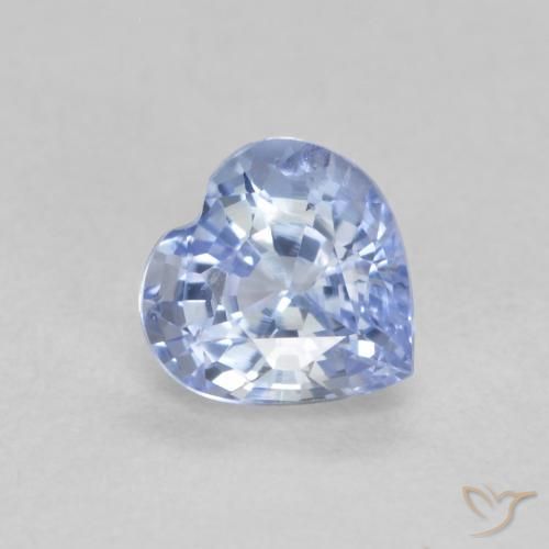 0.61ct Natural Pastel Azul Safira, Coração, VS