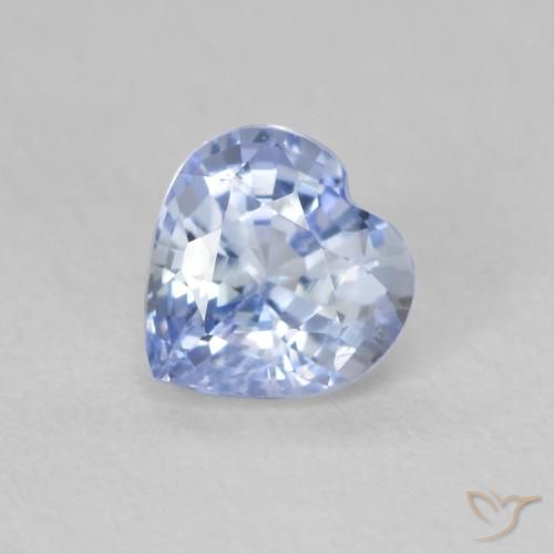 Safira Pastel Azul Natural 0.61ct, Coração, VS