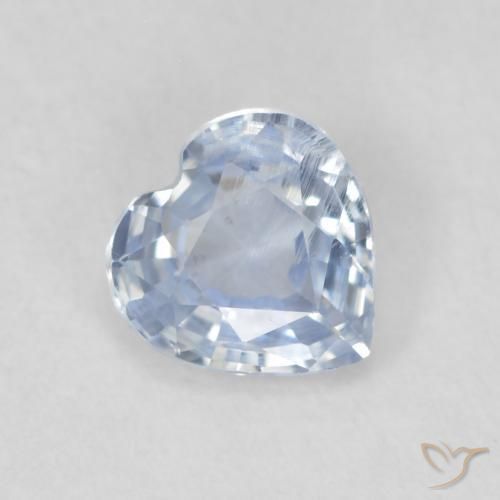 Safira Azul Muito Claro Natural 0.55ct, Coração, VS