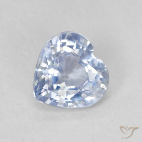 0.63ct Natural Branco azulado Safira, Coração, VS