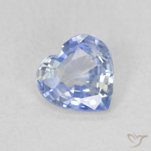 Safira Pastel Azul Natural 0.44ct, Coração, VS