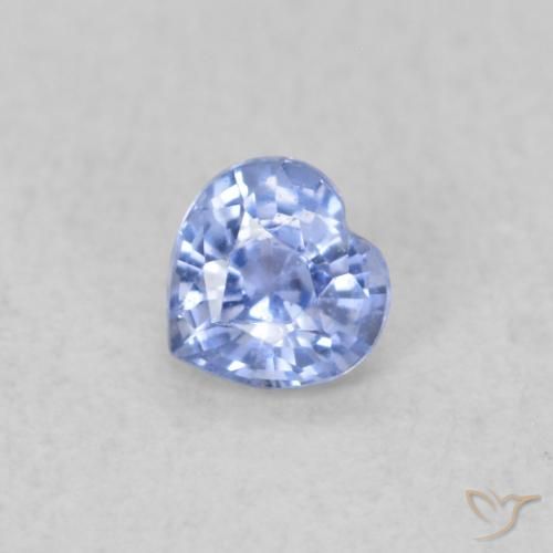 0.21ct Natural Pastel Azul Safira, Coração, VVS-VS