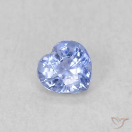 Safira Pastel Azul Natural 0.21ct, Coração, VVS-VS