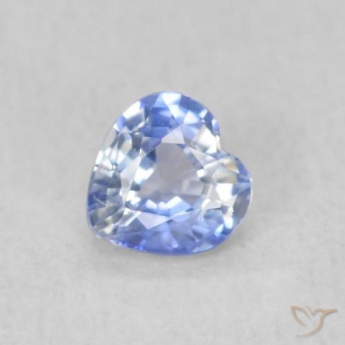 0.29ct Natural Pastel Azul Safira, Coração, VVS-VS