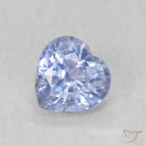 0.46ct Natural Azul claro Safira, Coração, VVS-VS