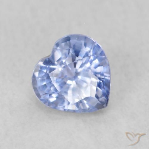 Safira Azul claro Natural 0.46ct, Coração, VVS-VS