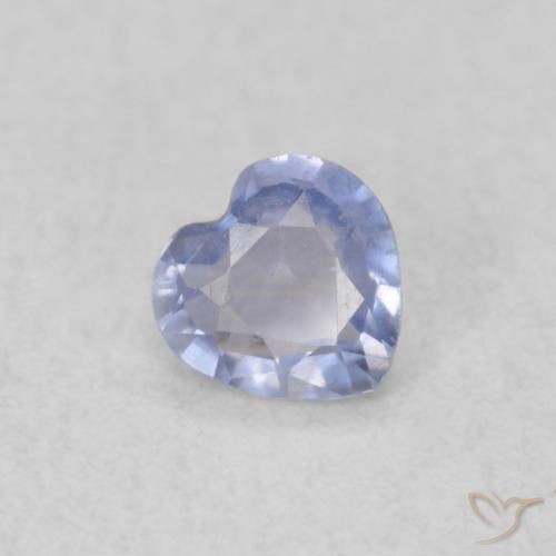 0.20ct Natural Azul claro Safira, Coração, VVS-VS