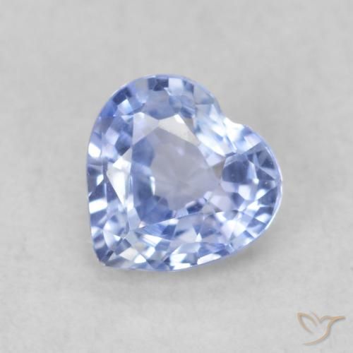0.46ct Natural Pastel Azul Safira, Coração, VVS-VS