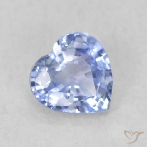 Safira Pastel Azul Natural 0.46ct, Coração, VVS-VS