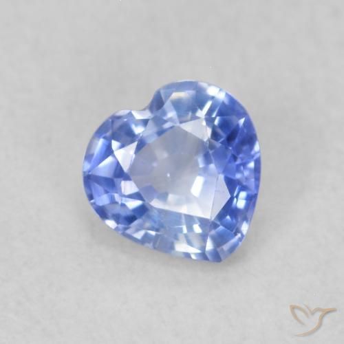 Safira Pastel Azul Natural 0.37ct, Coração, VVS-VS