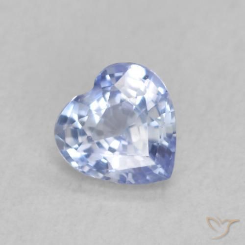 Safira Pastel Azul Natural 0.33ct, Coração, VVS-VS