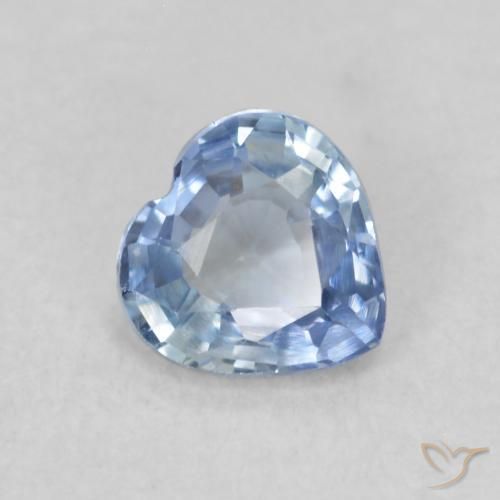Safira Azul púrpura claro Natural 0.42ct, Coração, VVS-VS