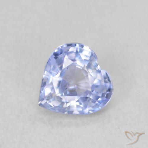 0.35ct Natural Azul Violeta Claro Safira, Coração, VVS-VS