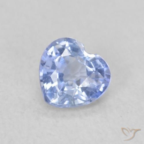0.34ct Natural Azul claro Safira, Coração, VVS-VS