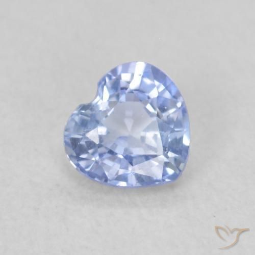 Safira Azul claro Natural 0.34ct, Coração, VVS-VS
