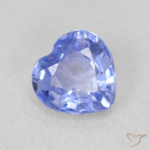 0.46ct Natural Pastel Azul Safira, Coração, VVS-VS