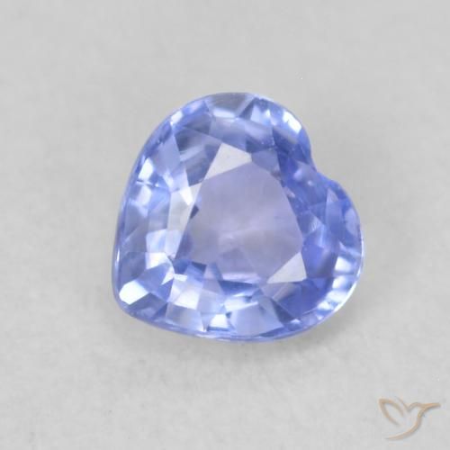 Safira Pastel Azul Natural 0.46ct, Coração, VVS-VS
