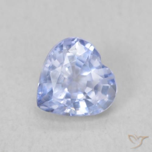 0.41ct Natural Azul claro Safira, Coração, VVS-VS