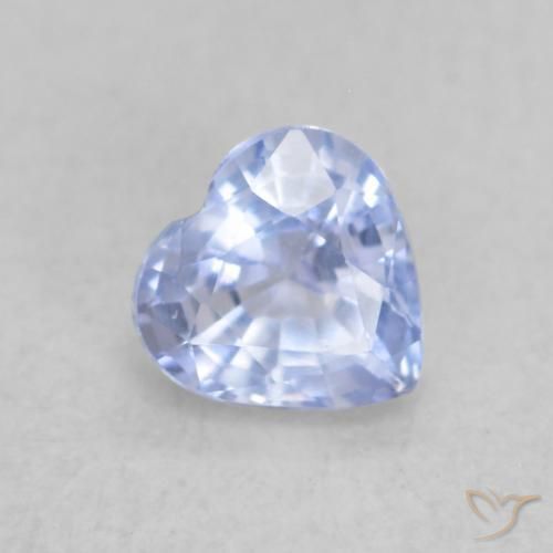 Safira Azul claro Natural 0.41ct, Coração, VVS-VS