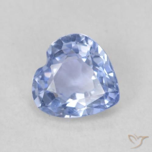 Safira Azul Violeta Claro Natural 0.43ct, Coração, VVS-VS