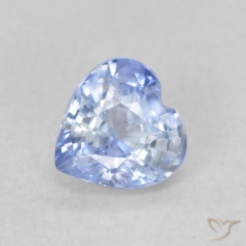 0.43ct Natural Pastel Azul Safira, Coração, VVS-VS