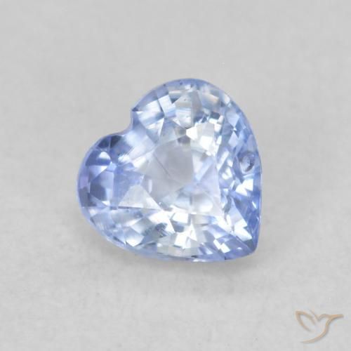 Safira Pastel Azul Natural 0.43ct, Coração, VVS-VS