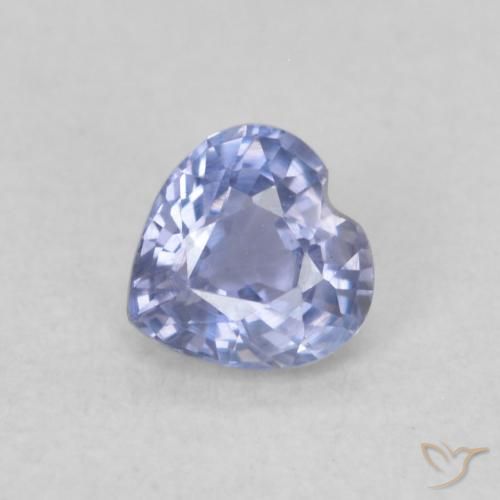 0.33ct Natural Pastel Azul Safira, Coração, VVS-VS