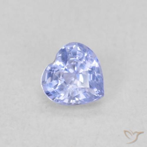 0.25ct Natural Pastel Azul Safira, Coração, VVS-VS