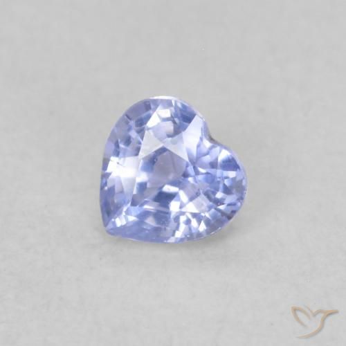 Safira Pastel Azul Natural 0.25ct, Coração, VVS-VS