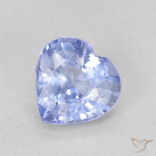 0.49ct Natural Pastel Azul Safira, Coração, VVS-VS
