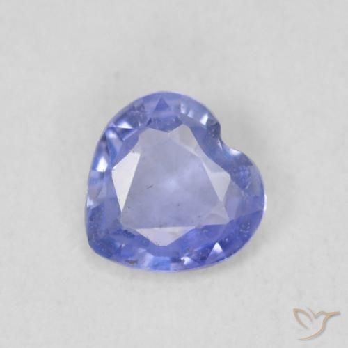 0.41ct Natural Violeta Azul Safira, Coração, VS