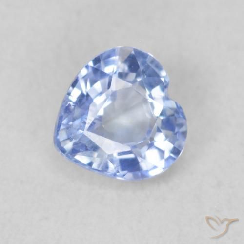 0.41ct Natural Pastel Azul Safira, Coração, VS