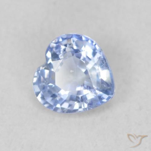 Safira Pastel Azul Natural 0.41ct, Coração, VS