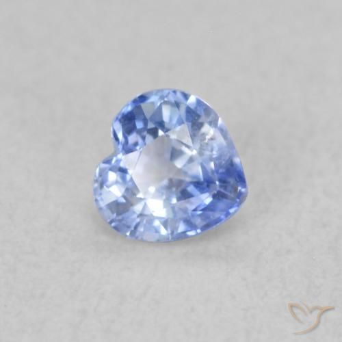 Safira Pastel Azul Natural 0.30ct, Coração, VS