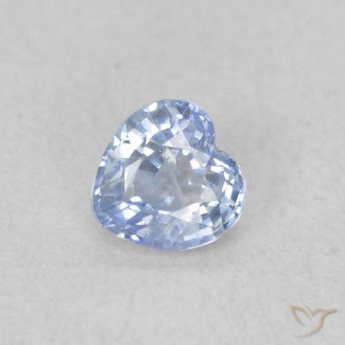 0.25ct Natural Pastel Azul Safira, Coração, VS