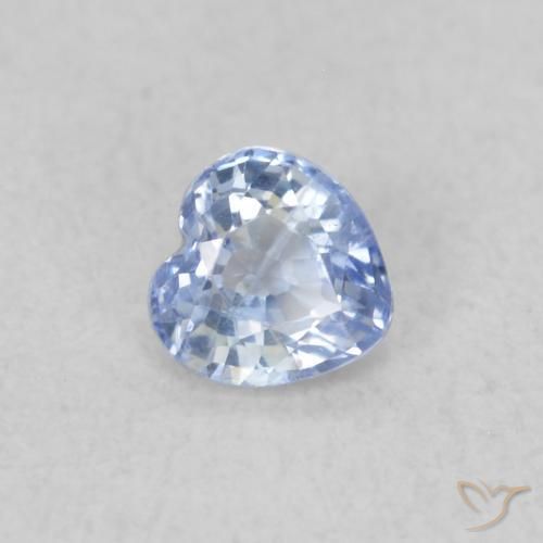 Safira Pastel Azul Natural 0.25ct, Coração, VS