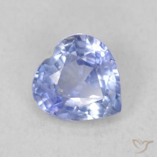 0.46ct Natural Pastel Azul Safira, Coração, VS