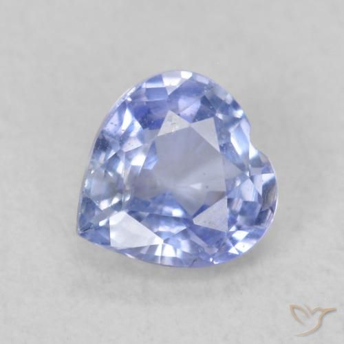 Safira Pastel Azul Natural 0.46ct, Coração, VS