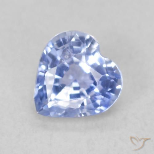 0.48ct Natural Pastel Azul Safira, Coração, VS