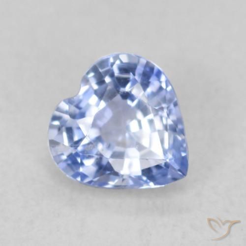 Safira Pastel Azul Natural 0.48ct, Coração, VS